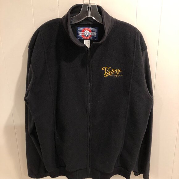 Victory Black Fleece Jacket for Men - Picture 1 of 7